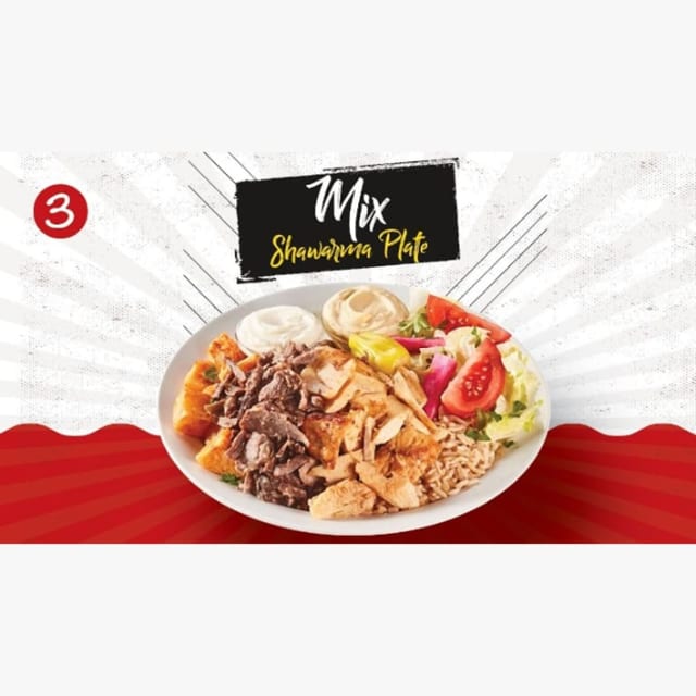 # 3 Mix Shawarma Plate.